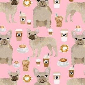 fawn frenchie fabric french bulldog coffees fabric