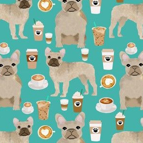 fawn frenchie fabric french bulldog coffees fabric