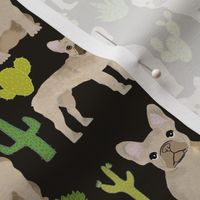 fawn frenchie fabric french bulldog cactus fabric