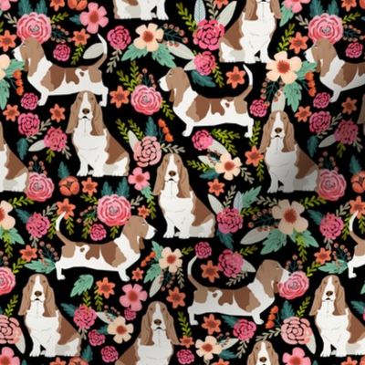 basset hound floral dog fabric basset hound fabrics
