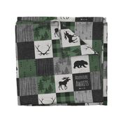 Adventure Awaits Quilt- Pine Green, Black, And Grey