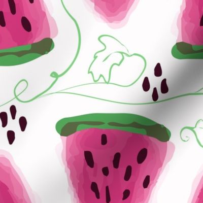 Digital watercolor watermelons