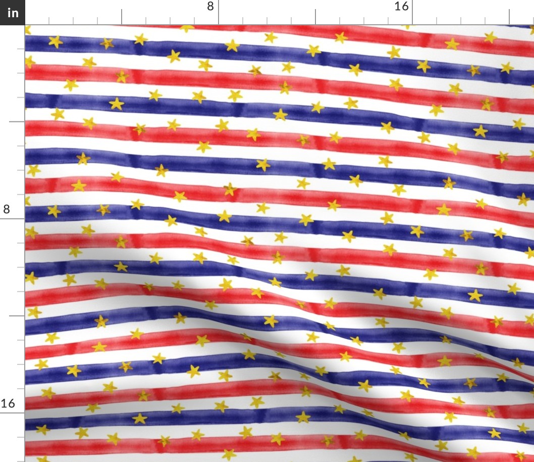stars and stripes (multi) Fabric | Spoonflower