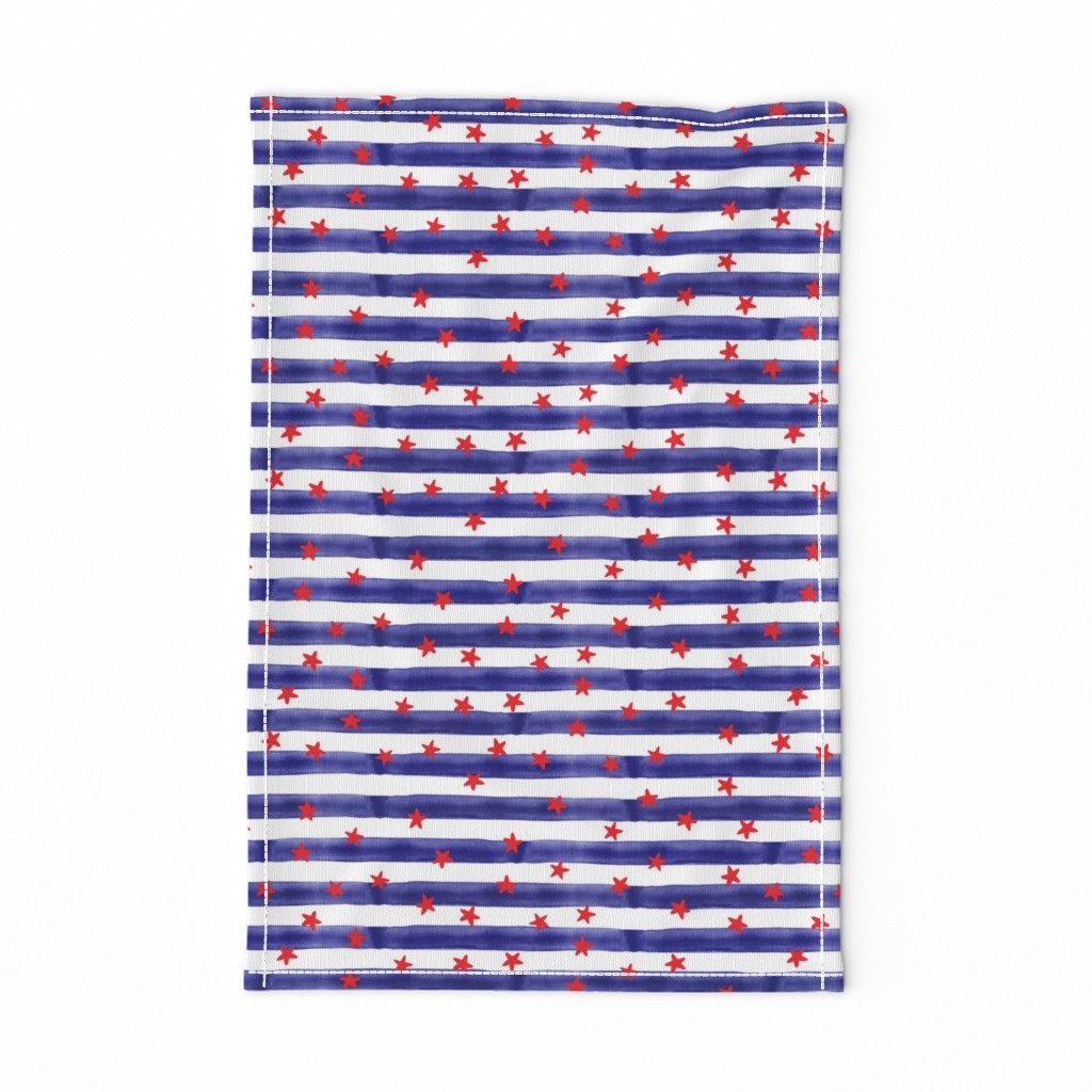 stars and stripes (red on blue)