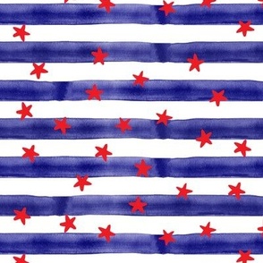 stars and stripes (red on blue)