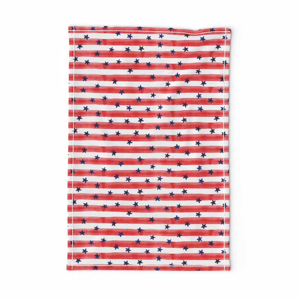 stars and stripes (blue on red)