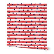 stars and stripes (blue on red)