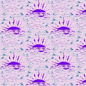 Circling Sharks in a Surreal Sea of Misty Mauve - Medium Scale