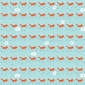 foxes in rows