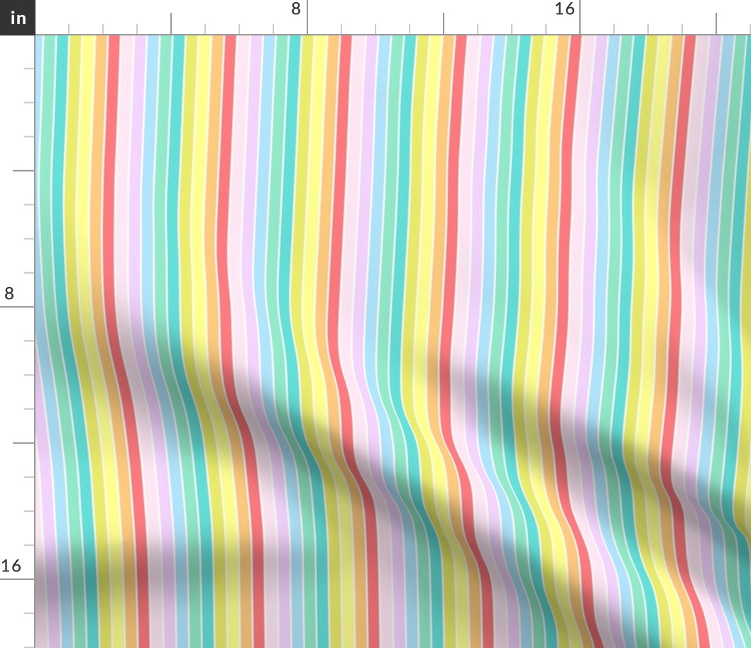 Rainbow Pastel Stripes (Mini 3-inch repeat)