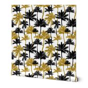 gold glitter palm trees - white, mini