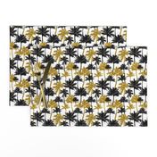 gold glitter palm trees - white, mini