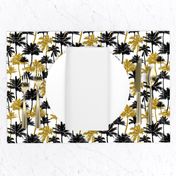 gold glitter palm trees - white, mini