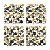 gold glitter palm trees - white, mini