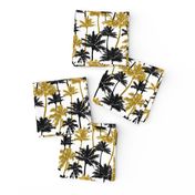 gold glitter palm trees - white, mini