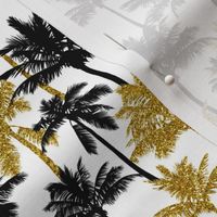 gold glitter palm trees - white, mini
