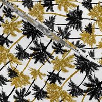 gold glitter palm trees - white, mini