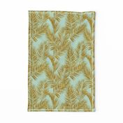 gold glitter palm leaves - mint, mini