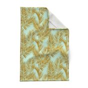 gold glitter palm leaves - mint, mini