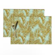 gold glitter palm leaves - mint, mini