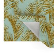 gold glitter palm leaves - mint, mini