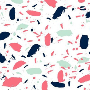 coral and navy painted fabric nursery baby fabric 