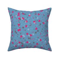 Speckles Splotches and Spots Colonial Blue and Hot Pink