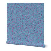 Speckles Splotches and Spots Colonial Blue and Hot Pink