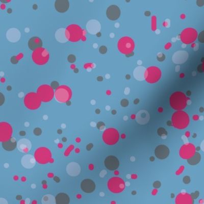 Speckles Splotches and Spots Colonial Blue and Hot Pink