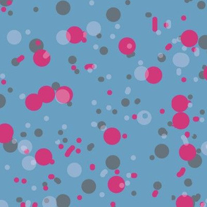 Speckles Splotches and Spots Colonial Blue and Hot Pink