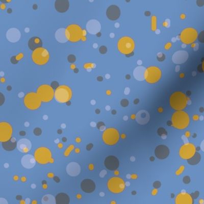 Speckles Splotches and Spots in Colonial Blue and Yellow