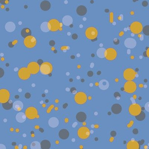 Speckles Splotches and Spots in Colonial Blue and Yellow