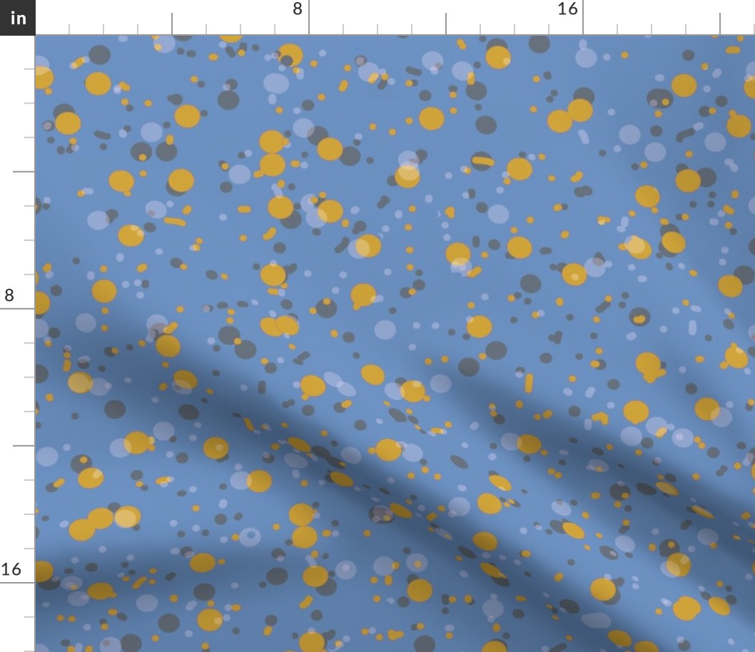 Speckles Splotches and Spots in Colonial Blue and Yellow