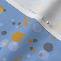 Speckles Splotches and Spots in Sky Blue and Yellow