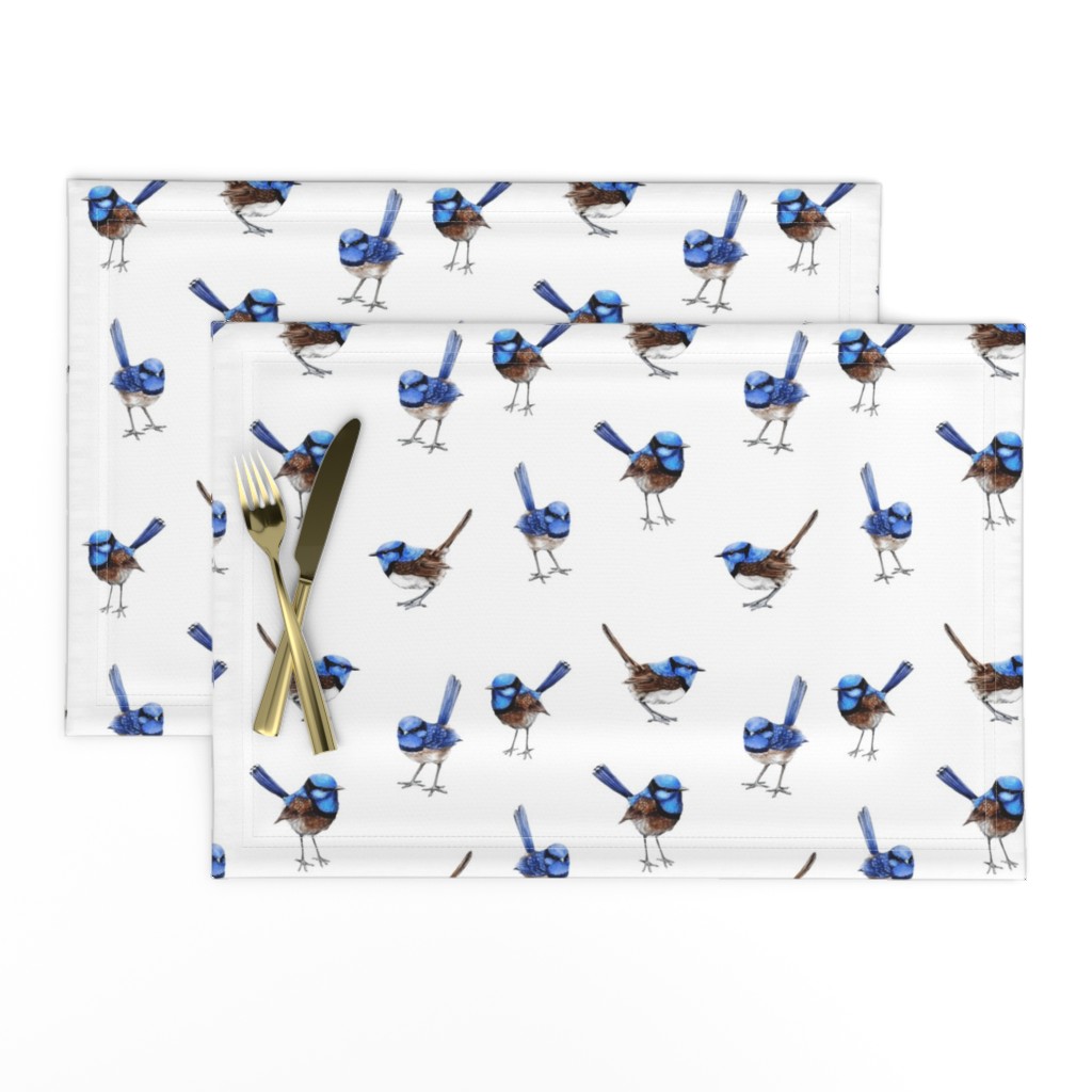 Lifesize Blue Wrens on White 2"