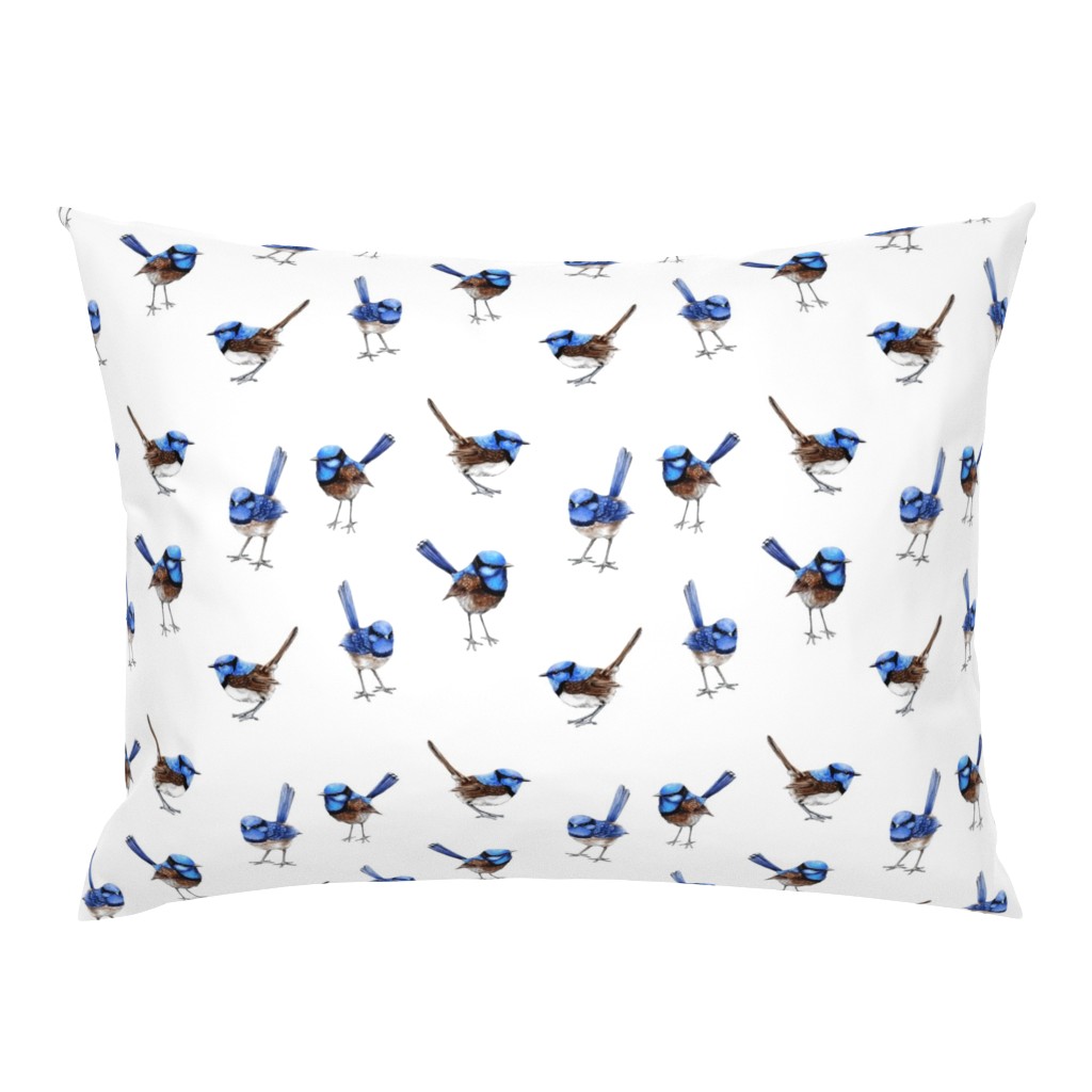 Lifesize Blue Wrens on White 2"