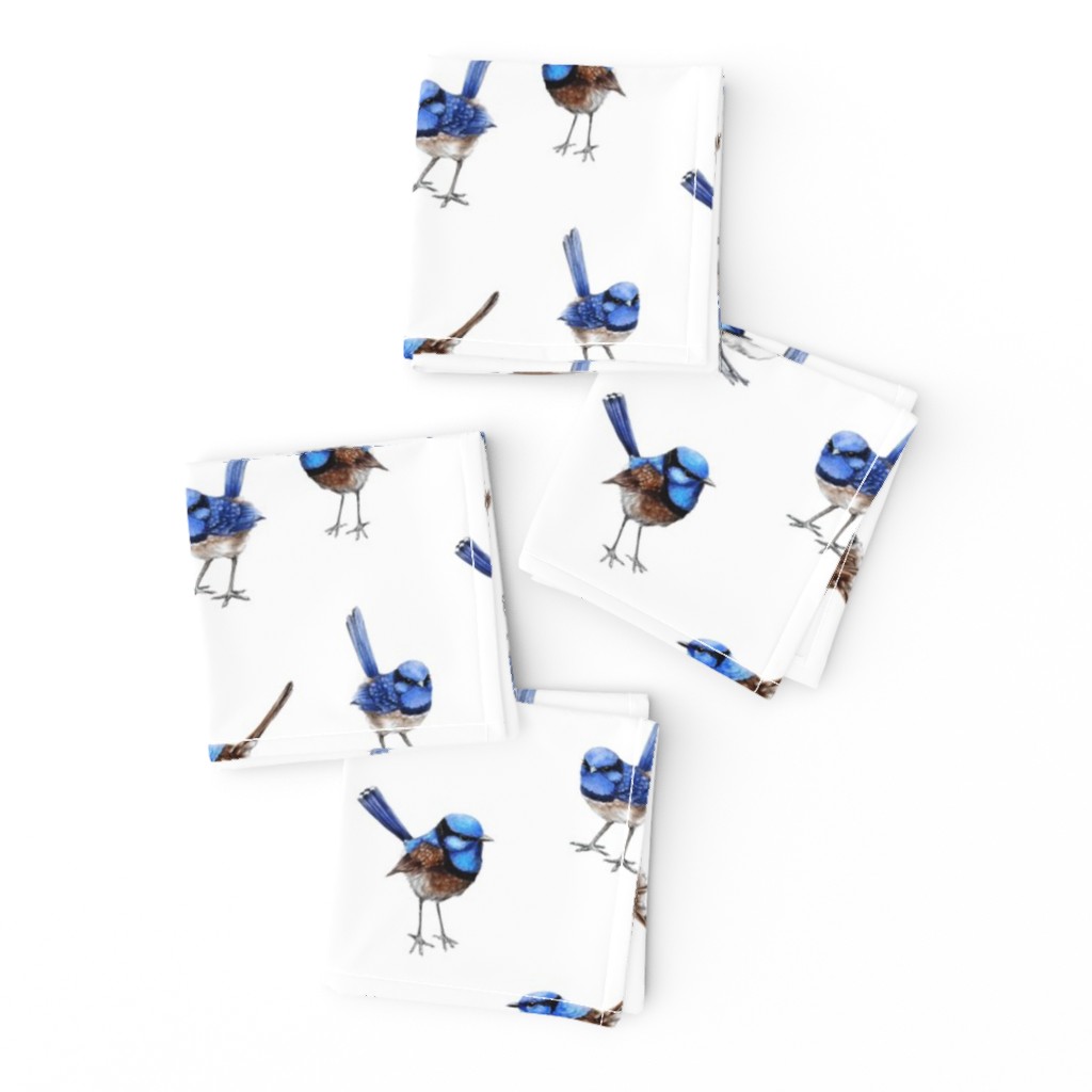 Lifesize Blue Wrens on White 2"