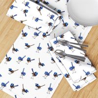 Lifesize Blue Wrens on White 2"