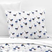 Lifesize Blue Wrens on White 2"