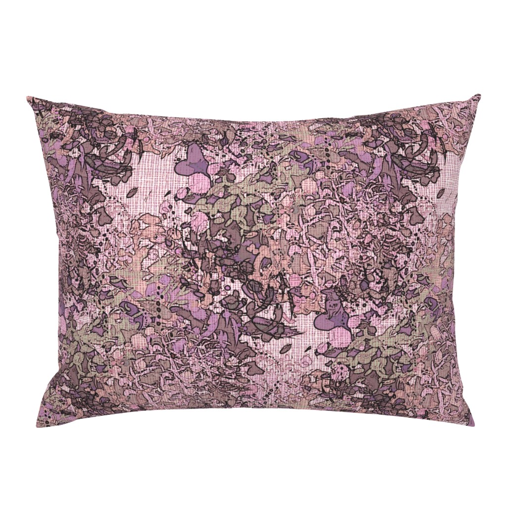  English garden pink purple tan traditional botanical flowers 