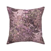  English garden pink purple tan traditional botanical flowers 