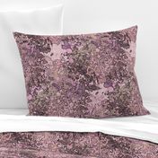  English garden pink purple tan traditional botanical flowers 