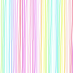 Rainbow Drawn Colorful Thin Stripes