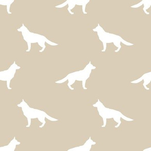 German Shepherd silhouette dog fabric sand