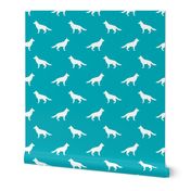 German Shepherd silhouette dog fabric peacock