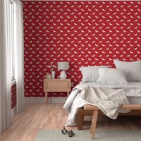 German Shepherd silhouette dog fabric fire red