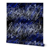 cobalt blue and white black modern abstract sketch contour lines waves