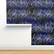 cobalt blue and white black modern abstract sketch contour lines waves