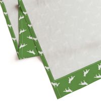 German Shepherd silhouette dog fabric asparagus