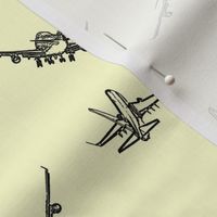 Plane Sketches on Yellow // Large